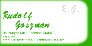 rudolf goszman business card